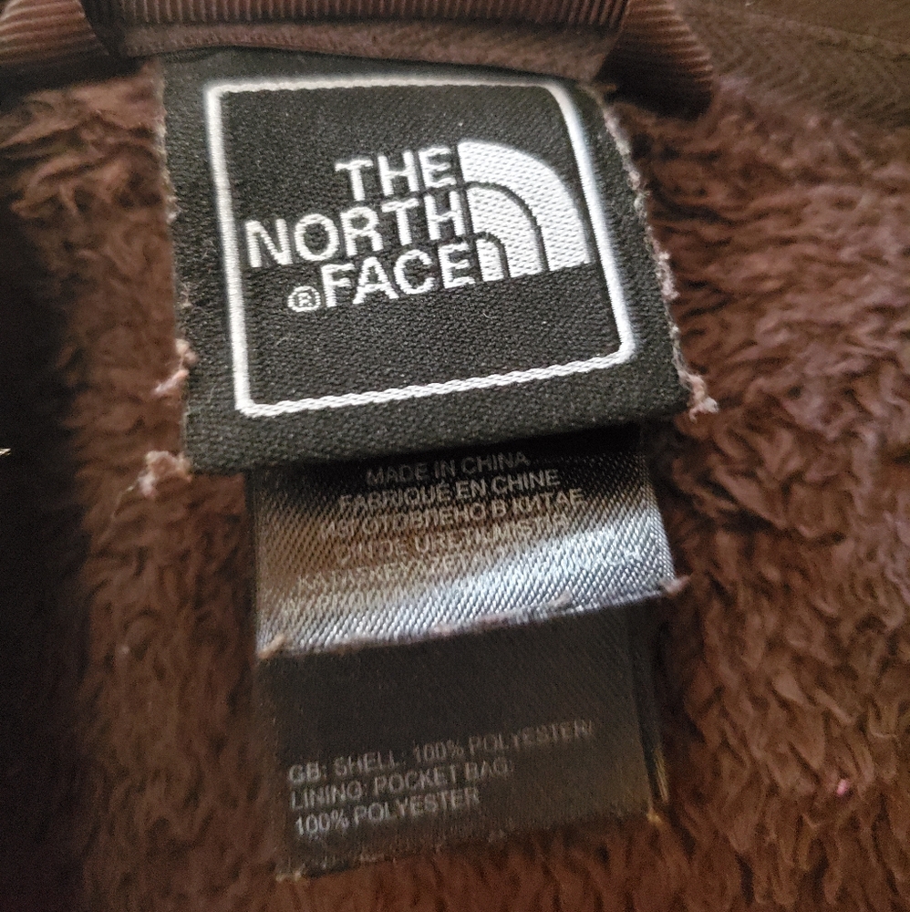 NORTH FACE BROWN FURRY FULL ZIP JACKET - Picture 15 of 16